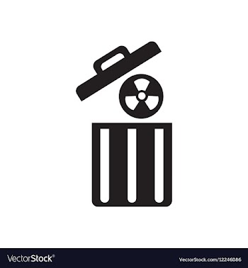 Flat icon in black and white radioactive waste vector image