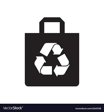 Flat icon in black and white recycling sign vector image