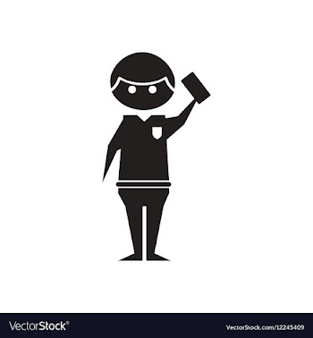 Flat icon in black and white referee vector image