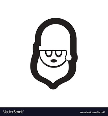 Flat icon in black and white Santa Claus vector image