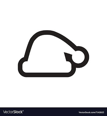Flat icon in black and white Santa hats vector image