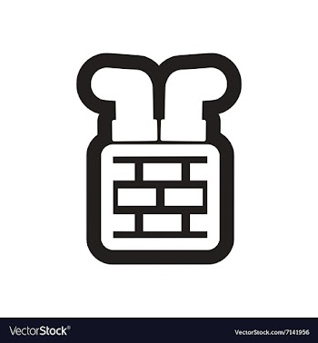 Flat icon in black and white Santa in chimney vector image