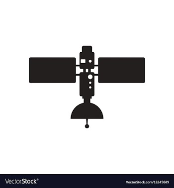 Flat icon in black and white satellite vector image