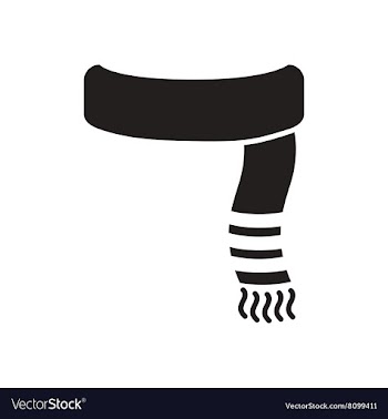 Flat icon in black and white scarf vector image