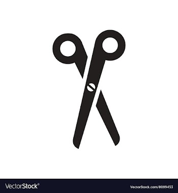 Flat icon in black and white scissors vector image