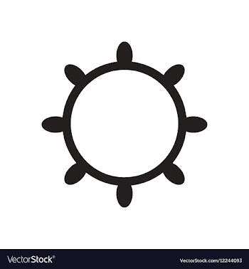 Flat icon in black and white ship wheel vector image