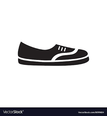 Flat icon in black and white shoes vector image