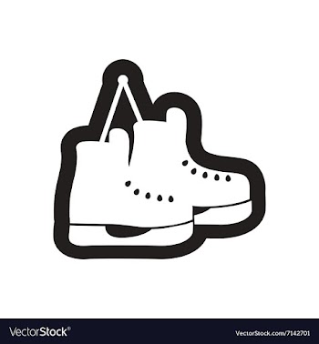 Flat icon in black and white skates vector image