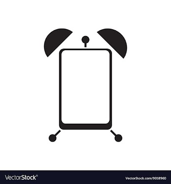 Flat icon in black and white smartphone alarm vector image