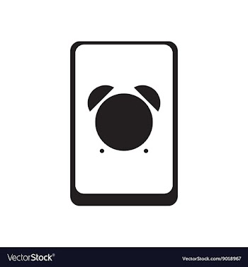 Flat icon in black and white smartphone alarm vector image