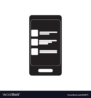 Flat icon in black and white SMS message vector image