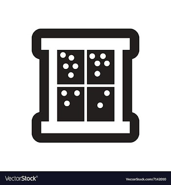 Flat icon in black and white snow outside window vector image