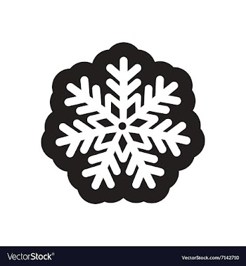 Flat icon in black and white snowflake vector image