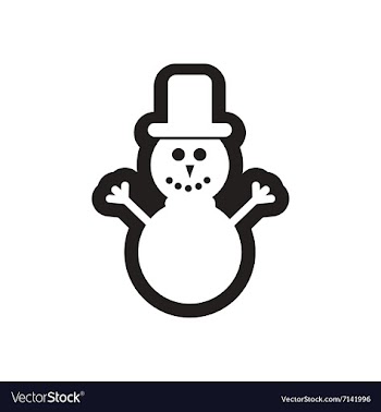 Flat icon in black and white snowman vector image