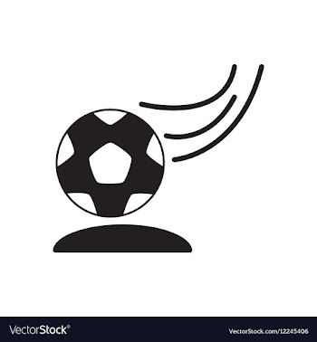 Flat icon in black and white soccer ball vector image