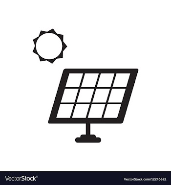 Flat icon in black and white solar battery vector image