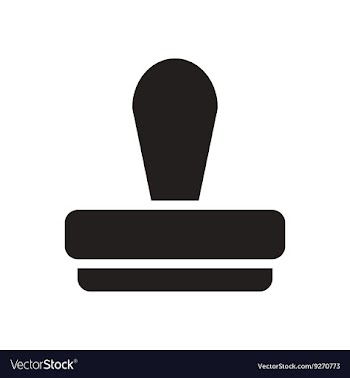 Flat icon in black and white stamp office vector image