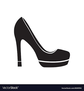 Flat icon in black and white stilettos vector image