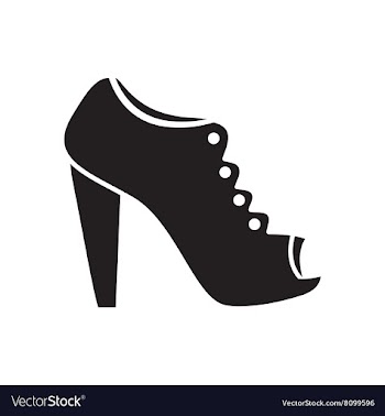 Flat icon in black and white stilettos vector image