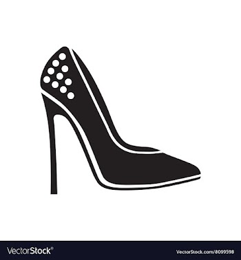Flat icon in black and white stilettos vector image