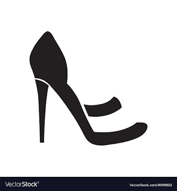 Flat icon in black and white stilettos vector image
