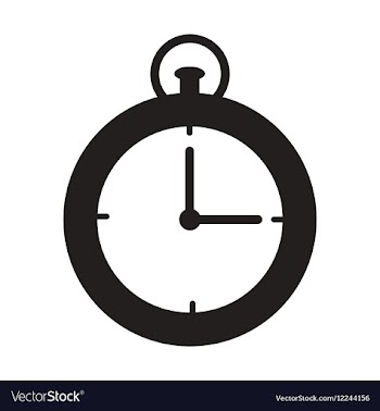 Flat icon in black and white stopwatch vector image
