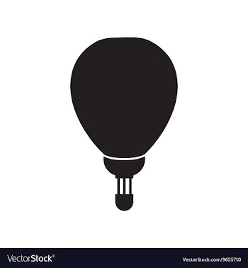 Flat icon in black and white style air balloon vector image
