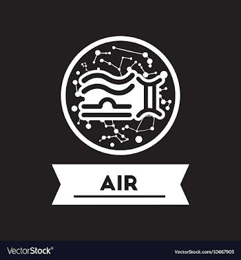 Flat icon in black and white style air sign zodiac vector image