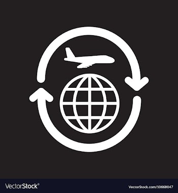 Flat icon in black and white style airplane arrows vector image