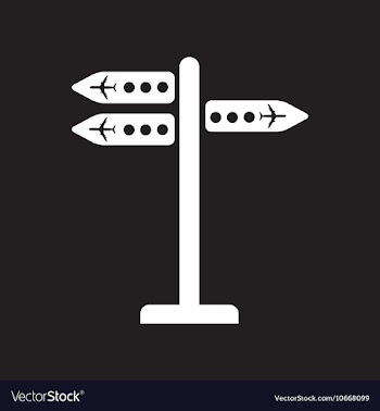 Flat icon in black and white style airport signage vector image