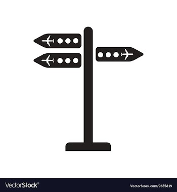 Flat icon in black and white style airport signage vector image