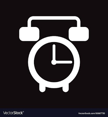 Flat icon in black and white style alarm clock vector image