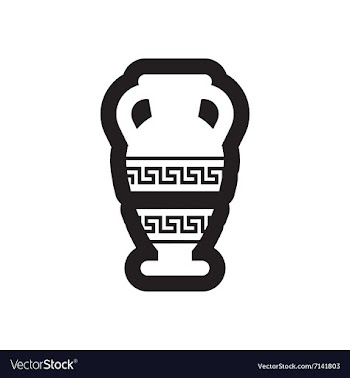 Flat icon in black and white style amphora vector image
