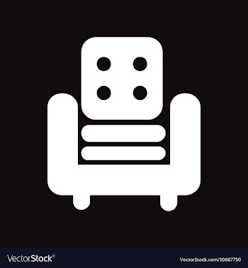 Flat icon in black and white style armchair vector image