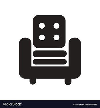 Flat icon in black and white style armchair vector image