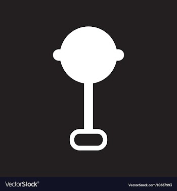 Flat icon in black and white style baby rattle vector image