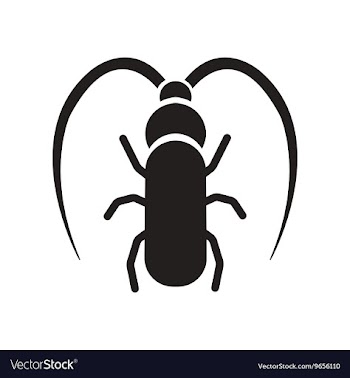 Flat icon in black and white style beetle barbel vector image