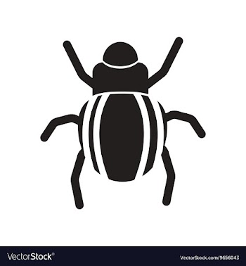 Flat icon in black and white style beetle insect vector image
