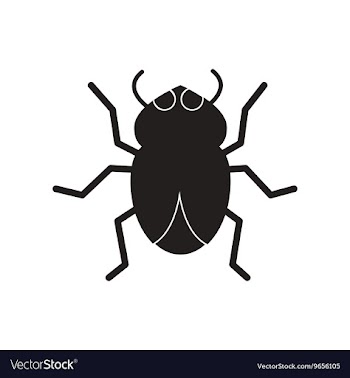 Flat icon in black and white style beetle insect vector image