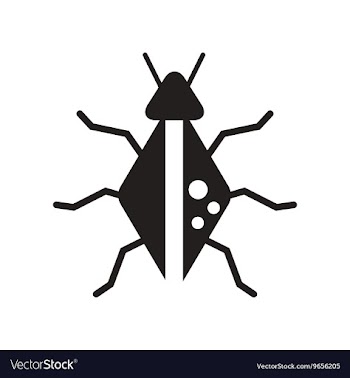Flat icon in black and white style beetle insect vector image