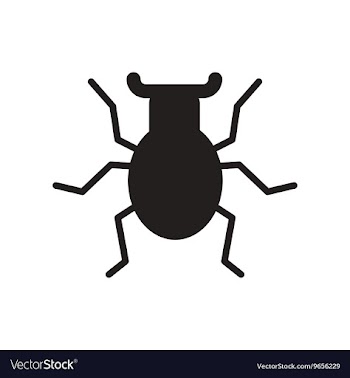 Flat icon in black and white style beetle insect vector image