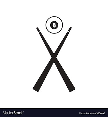 Flat icon in black and white style Billiard ball vector image
