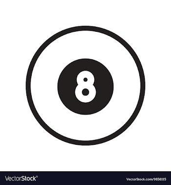 Flat icon in black and white style billiard ball vector image