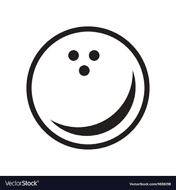 Flat icon in black and white style bowling ball vector image