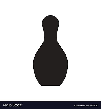 Flat icon in black and white style bowling skittle vector image