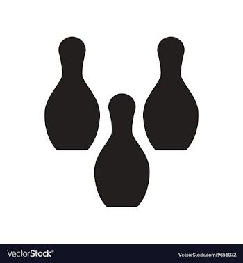Flat icon in black and white style bowling vector image