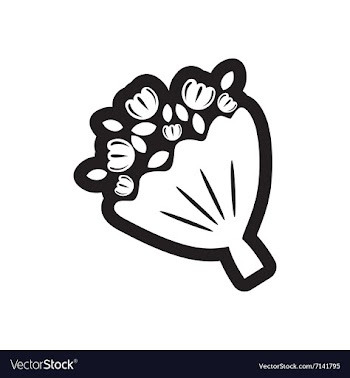 Flat icon in black and white style bridal bouquet vector image
