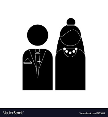 Flat icon in black and white style bride and vector image