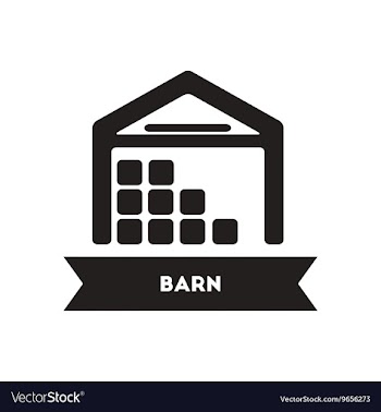 Flat icon in black and white style building barn vector image
