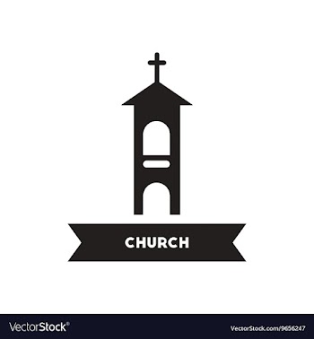 Flat icon in black and white style building church vector image